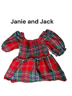 Janie and Jack Girls The Tartan Smocked Top Size 6